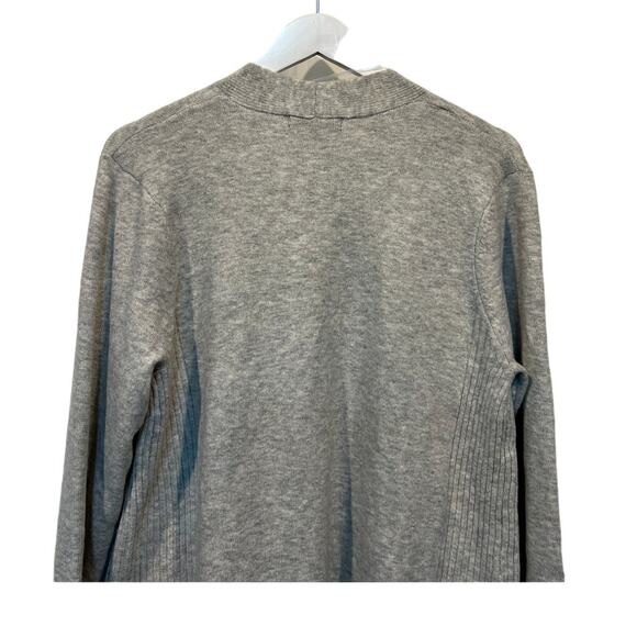 Love Ellie Womens Open Front Fine Knit Cardigan Sweater Heathered Gray Sz Large - Picture 7 of 11